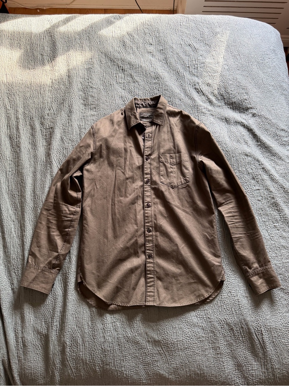 rag & bone Men's Brown Button-Down Casual Shirt